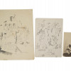 LOT THREE RUSSIAN INK PAINTINGS SIGNED BY ARTISTS PIC-0