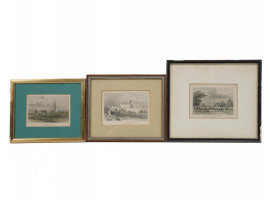 LOT OF 3 ANTIQUE 19TH C. ARCHITECTURE PRINTS