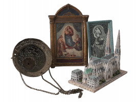COLLECTION OF FOUR RELIGIOUS DECOR ITEMS MADONNA