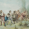 AFTER EMILE BAYARD COLOR LITHOGRAPH DANCERS PIC-1