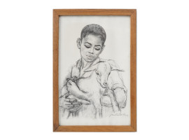 JAMAICAN LITHOGRAPH CHILD BY J MACDONALD HENRY