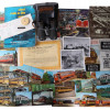 VINTAGE ELECTRIC RAILROAD POSTCARDS AND BINOCULAR PIC-1