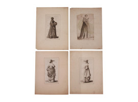 WENCESLAUS HOLLAR ENGLISH WOMEN CLOTHING ETCHINGS