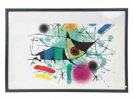 SPANISH ABSTRACT COLOR LITHOGRAPH BY JOAN MIRO