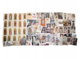 LARGE COLLECTION ART DECO NOUVEAU STYLE POSTCARDS