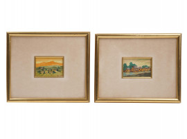 TWO LANDSCAPE WATERCOLORS SIGNED DON RESNICK
