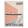 ORIGINAL 1952 VINTAGE USA SS LINES TRAVEL POSTER PIC-0