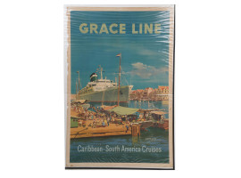 ORIGINAL 1957 GRACE LINE ADS TRAVEL POSTER