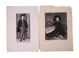 PAIR ANTIQUE EUROPEAN ETCHINGS OF MALE PORTRAITS