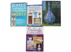 FOUR VINTAGE BOOKS ABOUT ANTIQUES AND COLLECTIBLES