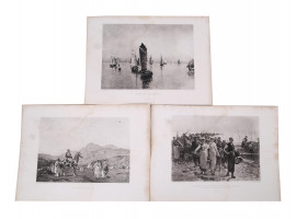 ANTIQUE 19TH CENTURY BLACK AND WHITE ETCHINGS