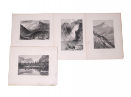 ANTIQUE 19TH C AMERICAN MOUNTAIN VIEWS ETCHINGS