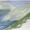 ABSTRACT ART SEA LANDSCAPE DRY PASTEL DRAWING PIC-1