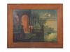 VINTAGE PRINT ON BOARD VENICE AT NIGHT VIEW FRAMED PIC-0