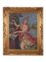 VINTAGE CLASSIC GREEK GODDESS EMBROIDERY FRAMED