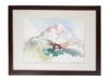 VINTAGE WATERCOLOR MOUNTAIN LANDSCAPE SIGNED CARR PIC-0