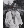VINTAGE BLACK AND WHITE PHOTO INDIAN MAN FRAMED PIC-1