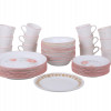 VINTAGE CORELLE DINNERWARE PINK FLORAL TRIMMING PIC-0