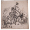 ANTIQUE OLD MASTER ETCHING FLIGHT INTO EGYPT PIC-0