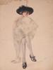 EARLY 1900S FASHION DRAWING PORTRAIT OF A LADY PIC-1