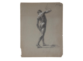 DRAWING OF A NUDE MAN ATTR TO MAX BARASCUDTS
