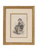 VINTAGE ETCHING BOY WITH A PLATE BY BONVIN PIC-0
