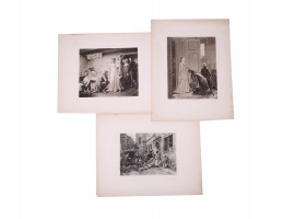 THREE ANTIQUE HISTORICAL ART PHOTOGRAVURES