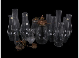 ANTIQUE GLASS LAMP SHADES FOR OIL KEROSENE LAMPS