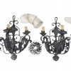 TWO FORGED WALL FIXTURES HOLLYWOOD REGENCY STYLE PIC-0