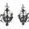 TWO FORGED WALL FIXTURES HOLLYWOOD REGENCY STYLE PIC-1