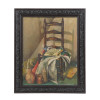 CHINESE OIL PAINTING STILL LIFE CHAIR SIGNED PIC-0