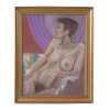 AMERICAN PASTEL PAINTING NUDE BY GLORIA WALLACE PIC-0