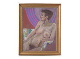 AMERICAN PASTEL PAINTING NUDE BY GLORIA WALLACE