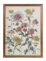 VINTAGE OIL PAINTING CHRYSANTHEMUM FLOWERS