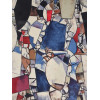 CUBIST PRINT ON SILK WOMAN BLUE BY FERNAND LEGER PIC-1