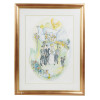 WATERCOLOR PAINTING JEWISH WEDDING BY BEN AVRAM PIC-0