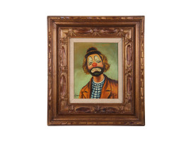 OIL PAINTING PORTRAIT OF CLOWN SIGNED BY A JASPER