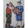 VINTAGE FRENCH OIL PAINTING CLOWN SIGNED LONGUET PIC-1