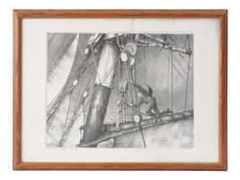 AMERICAN SAILOR ENGRAVING SIGNED JOHN NOBLE 1981