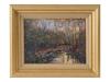 SUNSET FOREST OIL PAINTING SIGNED BY JOHN POWELL PIC-0