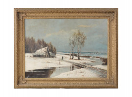 ANTIQUE RUSSIAN OIL PAINTING BY NIKOLAI KLODT