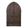 ANTIQUE CATHEDRAL WOODEN DOOR WITH STAINED GLASS PIC-0