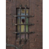 ANTIQUE CATHEDRAL WOODEN DOOR WITH STAINED GLASS PIC-3