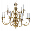 VINTAGE BRASS WILLIAMSBURG STYLE CHANDELIER PIC-0