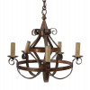 VINTAGE MEDIEVAL STYLE WROUGHT IRON CHANDELIER PIC-0