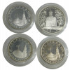 FOUR RUSSIAN SILVER WWII COMMEMORATIVE COINS PIC-0