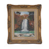 OIL PAINTING WATERFALL IN THE MANNER OF BOB ROSS PIC-0