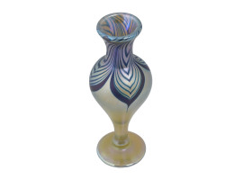 HAND BLOWN IRIDESCENT GLASS VASE BY ROBERT HELD