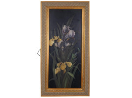 ATTRIBUTED TO EDWARD POVEY OIL PAINTING FLOWERS