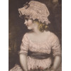 ANTIQUE PRINT GIRL WITH FLOWERS AFTER REYNOLDS PIC-1